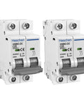 Two pack of DC 500V 25A 2 Pole Photovoltaic Circuit Breaker for Solar PV System Grid DIN Rail Mount, 35mm, non-polarized, 4.5KA.