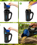 Handheld Spreader For Lawn Care 3 In 1 Seed Fertilizer Ice Melt With Adjustable Openings And 84 Oz Capacity in use