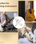 8 Piece Guitar Neck Straight Edge Kit with Notched Straight Edge displayed alongside guitars, perfect for setup and luthier work.