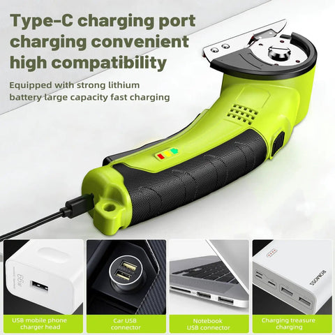 Cordless Electric Scissors For Cardboard Fabric Leather And Carpet With Two Blades Safety Lock And Storage Case Awesome For DIY Crafts And Packaging Versatile For Sewing Crafting And Packaging Tasks with charging options
