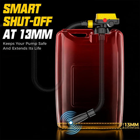 Cordless 5 GPM Fuel Transfer Pump For Gasoline Diesel Oil Battery Powered Gas Can Pump With 51 Inch Hose And 5 Adapters Works With 20V/18V Batteries Bare Tool, 13mm auto stop