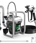 Pro Grade High Pressure Electric Airless Paint Sprayer Sports Thinning Free Design That Shreds Through Interior Walls Exterior Fences And Drywall Ceilings Like Butter Beast Mode Motor, 1.0 HP with hoses and gun.