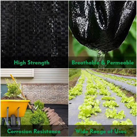 Pro Weed Barrier Landscape Fabric Ground Cover Heavy Duty Pro Grade Weave Gardening Mat Weed Blocking 4 Ft By 100 Ft Black