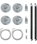 Beefed Up Heavy Duty Garage Door Extension Spring Replacement Kit For 7 Foot Doors With 110 LB Springs 3 Inch Pulleys And 2 Cables