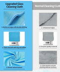 Ultra Soft Microfiber Glass Cleaning Cloths 12 Pack Streak Free No Lint Wipes comparison showing reinforced edges and thick microfiber