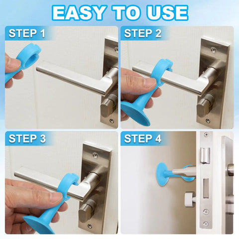 Step-by-step installation of Six Pack Silicone Door Handle Stoppers With Suction Cups, Wall Protector No Drilling Anti Collision