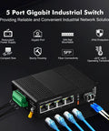 Industrial 8 Port Gigabit DIN Rail Ethernet Switch With 2 SFP Ports And 20 KM LC SMF Fiber Module IP40 Rated Unmanaged Network Switch Tough As Nails For Harsh Environments Minus Forty To One Hundred Eighty Five Fahrenheit Temperature UL Power Supply