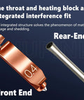 Beefed-Up All Metal Hotend Kit With 0.25mm 0.4mm 0.6mm Nozzles For AD5X Quick-Detach, highlighted throat and heating block