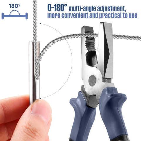 50 Pack 316 Marine Grade Stainless Steel Invisible Cable Railing Kit For 1/8 Inch Rope Seamless Deck Gate And Balcony Terminal Anchors Pro Grade Rock Solid Hardware with multi-angle tool adjustment.