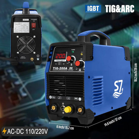 Gas Shielded TIG And ARC Welder For Home DIY And Light Pro Use With Argon Shielding Dual Function DC Inverter front view