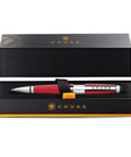 Red Selectip Gel Rollerball Pen With Black Ink Capless Slide Open Design in gift box, sleek metal and resin body.