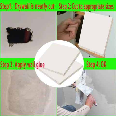 Two Pack 12 By 12 By One Half Inch Drywall Patch Panels For Large Hole Repair Easy Wall Patch Kit installation steps