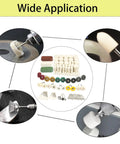 Pro Grade Rotary Tool Polishing Kit With Buffing Wheels And Felt Wool Pads Polish Compound Grinding Heads Point Tips And Mandrels One Eighth Inch Shanks Ideal For Jewelry And Metal Polishing Gear shown with various tool attachments for detailed work.
