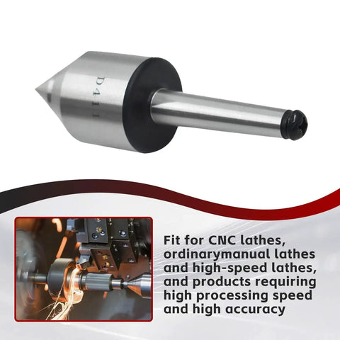MT1 Live Center 60 Degree Tailstock Center For CNC Lathes Manual Lathes And High Speed Lathes Medium Duty 0.0002 Inch Runout 5000 RPM Max Steel Construction Sealed Front End Keeps Fluid And Debris Out