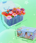 Flower Garden Building Kit For Kids 120 Piece Bouquet Toy Set in storage box with packaging, for STEM learning, safe non-toxic BPA-free