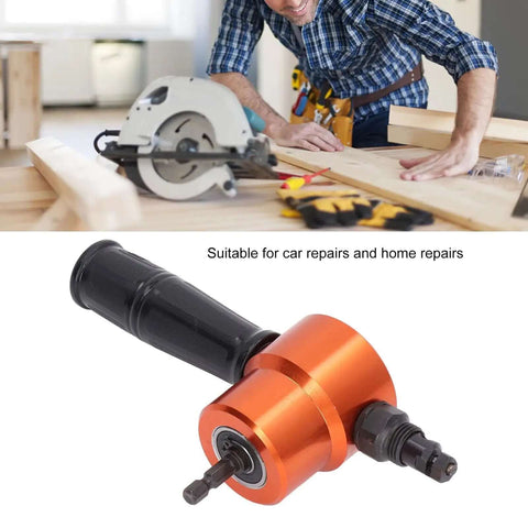 Dual Head Electric Nibbler Attachment For Metal Cutting, 360 Degree Rotating Cutter For Round And Straight Cuts, in workshop