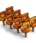 Billet Aluminum Orange Hard Top Fastener For Ford Bronco, Quick Removal Thumb Screw With Integrated D Ring, M8 1.25 Thread, Stainless Steel Upgrade, Easy Install, USA Owned And Operated.