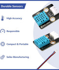Three Pack DHT11 Temperature And Humidity Sensor Module For Arduino 3.3V To 5V Digital Sensor With Wires, compact blue module
