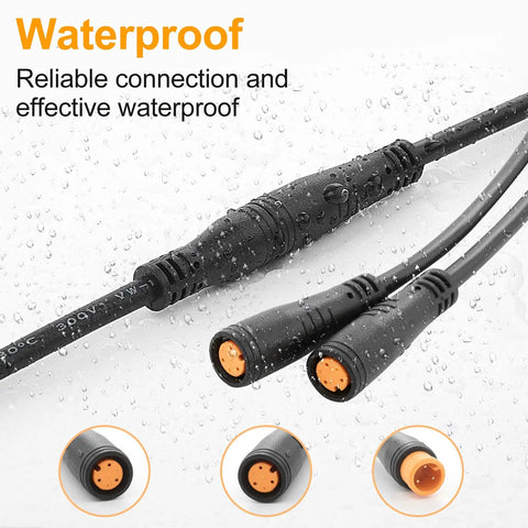 Y Splitter Extension Wire For Bike Headlight Gear Sensor And Brake Split Cable With Julet Type 3 Pin Connector 24 Inches Long Water Resistant 2 Pin 3 Pin 4 Pin 5 Pin Compatible With 36V E Bikes For Easy Hookups