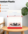 Racing Pigeon Carrier Box Folding Pigeon Training Cage 23.62 Inch Ventilated Plastic Carrier holds pigeons, on table