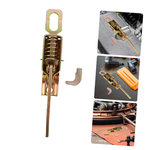 Heavy Duty Truck Latch Kit With Spring Release for tool boxes, showing metal latch and spring mechanism with accessories.