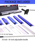 Pro Grade Skimming Blade Set For Drywall With Outer Case - 8 Inch, 12 Inch, 16 Inch And 32 Inch Blades, Tough Extruded Aluminum and Case
