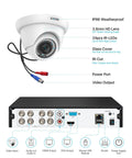 3K 5MP Lite All-in-One H265 Plus Home Security Camera System With 8 Channel DVR And AI Human Vehicle Detection rear connections