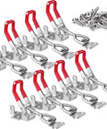 8 Pack Heavy Duty Toggle Latch Clamp With Lock Hole, 550 Lbs Holding Capacity, red handles, adjustable with included screws