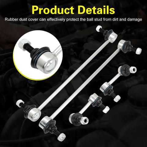 Four Piece Front And Rear Sway Bar Link Kit For 2012 2015 Honda Civic And 2013 2019 Acura ILX Replaces K750125 K750126 K750604