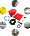Portable Electric Dot Peen Engraving Machine For Heavy Duty Metal Marking With Quick Response and Rock Solid Guide Rail, components laid out.