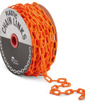 100 Foot Orange Plastic Chain Safety Barrier For Crowd Control And Event Lines on reel with 1.5 inch weather-resistant links
