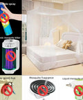 Classic King Size Mosquito Net Tent For Patio Bed, Portable Netting 79 By 79 By 79 Inch, shown installed on a bedroom setup