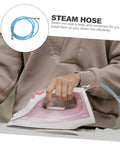 Person using High Pressure Steam Hose Replacement for Irons and Steam Cleaners, Lightweight and Heavy Duty, in action