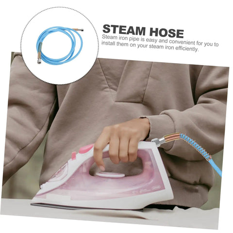 Person using High Pressure Steam Hose Replacement for Irons and Steam Cleaners, Lightweight and Heavy Duty, in action