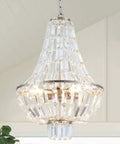 Modern Crystal Chandelier 4 Light Pendant For Dining Room And Living Areas Dope Farmhouse Minimalist Hanging Light Fixture