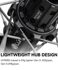 Close-up of lightweight hub on Hyper 5 Road Bike Carbon Spoke Wheelset 700C Ultralight Disc Brake Clincher Tubeless Ready 40 50 60mm