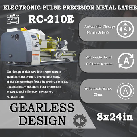 Heavy Duty 8X24 Inch Benchtop Metal Lathe Workhorse 1100W Brushless Gearless Motor 50 2500 Rpm No Sweat Metric Inch Switching Pro Level Wood And Metal Cutting Rig.