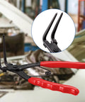Heavy Duty 90 Degree Snap Ring Pliers For Trucks, Motorcycles, And Cars, red handle, long nose design for 55mm deep rings