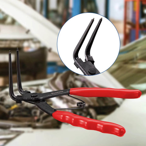 Heavy Duty 90 Degree Snap Ring Pliers For Trucks, Motorcycles, And Cars, red handle, long nose design for 55mm deep rings
