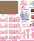 Pink Sublimation Shirt Tool Kit With 8 T Shirt Rulers 3 Pack Teflon Sheets 12 By 16 Inch Heat Resistant Gloves With Silicone Bumps