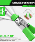 Beefy 6 Inch Clamp Set, 8 Piece Nickel Plated Steel Spring Clamps with 2.5 Inch Jaw Opening, green non-slip tips