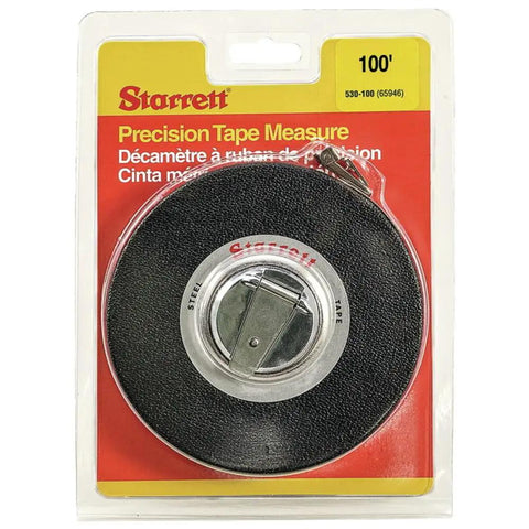 Rugged Closed Reel Tape Measure Three Eighths Of An Inch By One Hundred Feet With Steel Case And Red Vinyl Cover