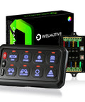 8 Gang Switch Panel With Auto Dimmable LED Touch Control And Memory Function 12V DC 720W Max 60A Workhorse Universal Relay Box in black