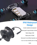 48V 750W Brushless Toothed Rear Hub Motor For 20 Inch And 26 Inch E Bikes, Aluminum Alloy Construction, shown in IP65 design