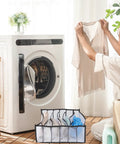 Three Pack Dope Underwear And Sock Storage Bins Made From Heavy Duty Nylon Grid Panels Delivers A Hella Neat Dresser Drawer And Closet Game Changer Setup with laundry and clothing.