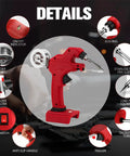 Close-up of Cordless Soldering Iron Kit Compatible With Milwaukee 18V Batteries showing features and accessories details.