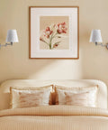 Bedroom interior with Dope Adjustable Swing Arm Wall Lamp Brushed Nickel With White Fabric Shade Plug In Wall Sconce