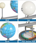 Sun Earth Moon Model For Classroom, Hands On Astronomy Teaching Tool, Orbital Simulator Demonstrating Day And Night, Seasons, Moon Phases, And Planetary Motion: moon, sun, earth, and four seasons plate