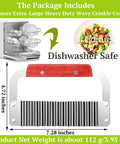 Suuker extra-large crinkle cutter with red wooden handle and stainless steel wavy blade, front view.