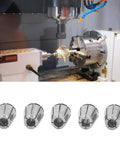 CNC machine with Collet Chuck Set For CNC Lathes And Milling Machines, 5-Piece D6 To D8 Range, Pro Grade High-Precision Spring Steel Collets.